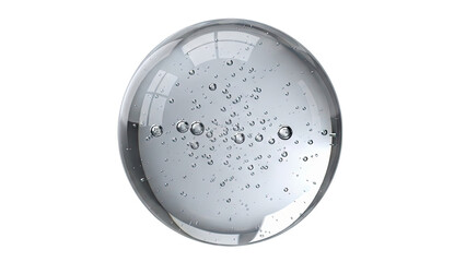 Clear liquid sphere with tiny bubbles