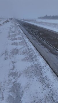 Winter Storm Hits Trans-Canada Hwy Near Winnipeg