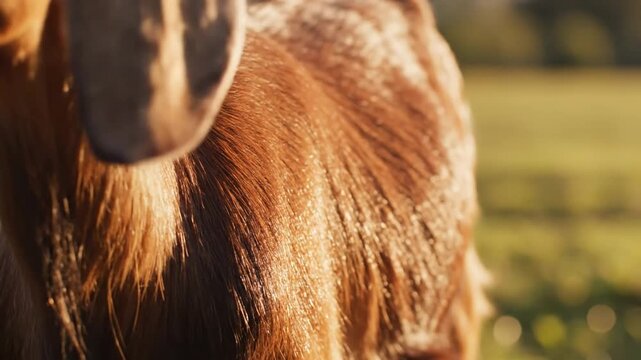 Close-Up of a Goats Fur in a Sunny Field.