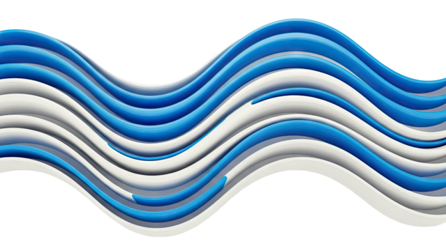 Abstract Blue and White Waves - Powered by Adobe