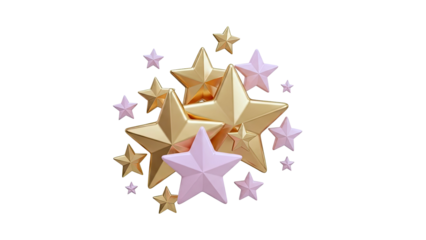 Golden and Pink Stars Cluster