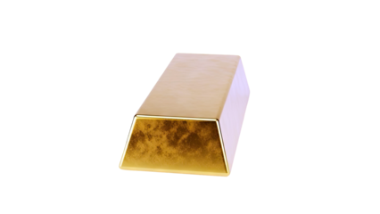 Gold bar with textured surface against a white background
