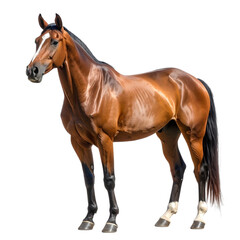 Obraz premium Brown Horse with White Markings Standing.