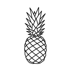 Black and white simple pineapple illustration