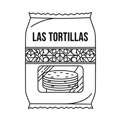 Mexican Tortilla Packaging Illustration Line Art