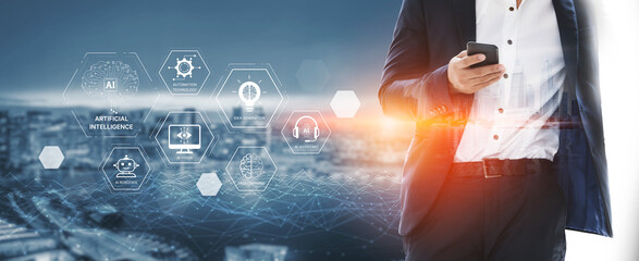 AI learning system involves deep learning, supervised machine learning, and natural language processing. AI learning diagram shows how AI advances learn in automation and data processing. Spline