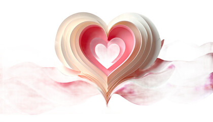Layered Heart Shape with Pink Center.