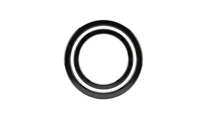 Black concentric rings with white outlines on white background