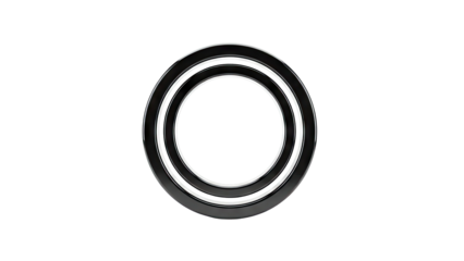 Black concentric rings with white outlines on white background