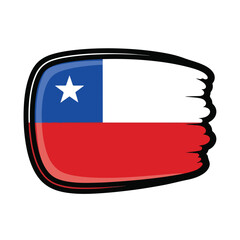 Obraz premium Chilean Flag Icon Clipart Graphic Design.