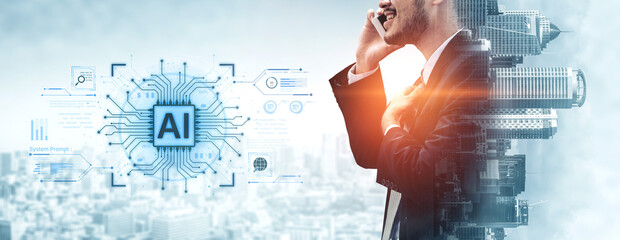 A futuristic AI core processor and system analytics dashboard. This concept highlights the raw processing power of AI for deep data analysis, system diagnostics, and global network monitoring. Fermion