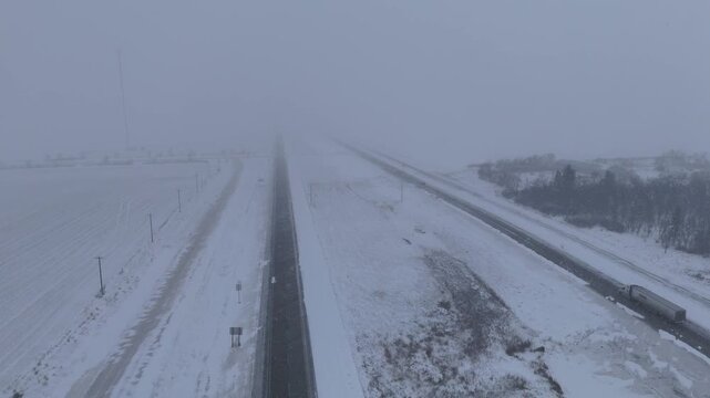 Winter Storm Hits Trans-Canada Hwy Near Winnipeg