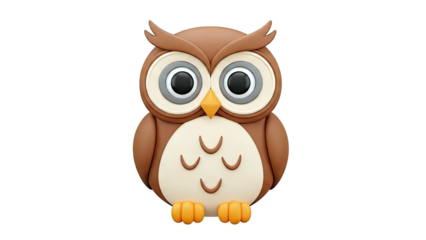 Cute 3D Cartoon Owl