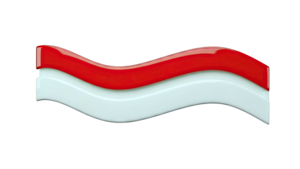 3D Wavy Red and White Stripes