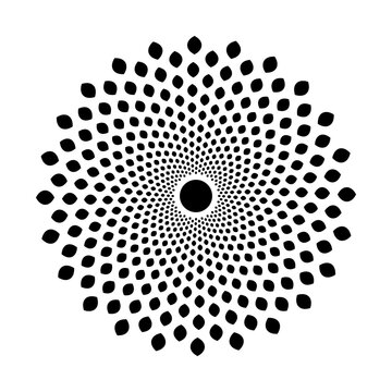 Black and White Circular Halftone Geometric Pattern Background