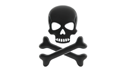 Black Skull and Crossbones Symbol