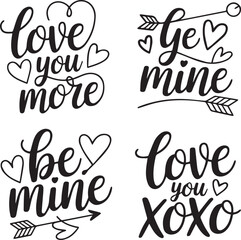 Happy Valentine Day SVG T shirt Design Graphics Bundle Vector For Lovers And Couple
