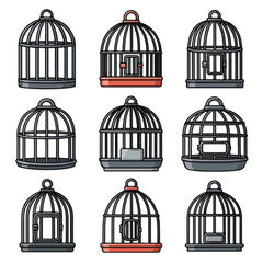 Collection of Birdcages in Various Designs.