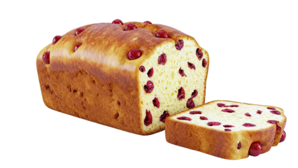 Cranberry Loaf Cake with a Slice