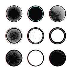 Collection of Various Black and White Circles.