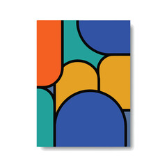 Colorful Abstract Geometric Shapes Pattern Design.