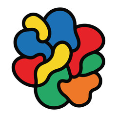 Colorful Abstract Shapes in Circle Formation.