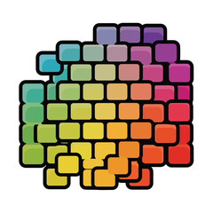 Colorful Brick Pattern Design Element.