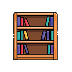 Colorful Books on Wooden Bookshelf.