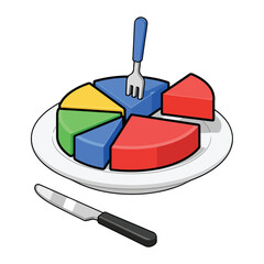 Colorful Cake Slices on White Plate.