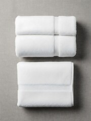 Elegant pristine white folded towels conveying softness and cleanliness