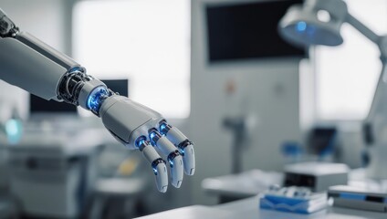 Robotic arm in a modern medical office