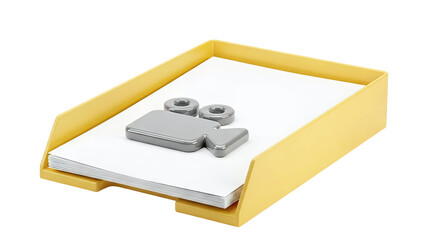Video Camera Icon in Yellow Paper Tray