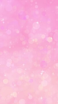 ピンクのキラキラ背景ループ動画 （縦型9:16）/ Pink sparkling glitter particles loop background video Vertical 9:16