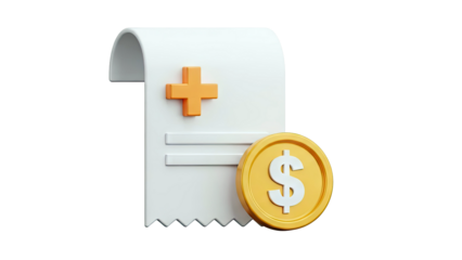 Medical Bill with Dollar Coin Icon