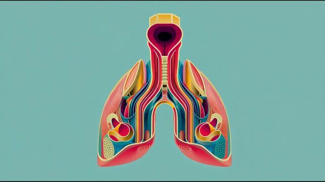 Abstract Human Lungs Illustration Animation