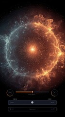 Obraz premium Vibrant Cosmic Swirl of Orange and Blue Colorful Energy Patterns