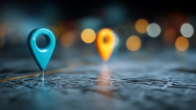 Abstract map with location markers navigation planning and strategy