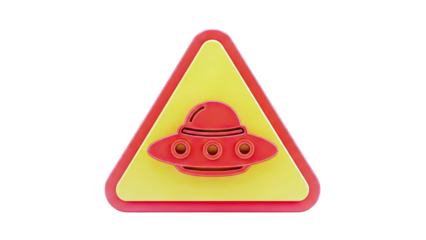 Red UFO Warning Sign