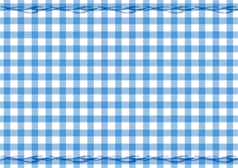 涼しげなブルーのチェックを使って海をイメージをしたシンプルな背景イラスト