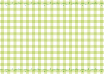 爽やかなグリーンのチェックを使って新緑をイメージしたシンプルな背景イラスト