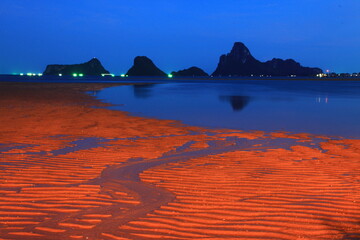 The view of Prachuap Bay during the time when the sea level recedes, revealing the sandy beach.
Prachuap Khiri Khan Province. THAILAND