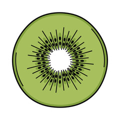 Green Kiwi Fruit Slice Illustration