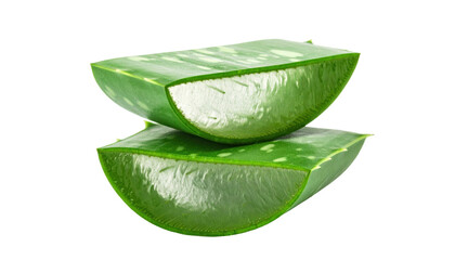 Fresh Aloe Vera Slices on Black Background