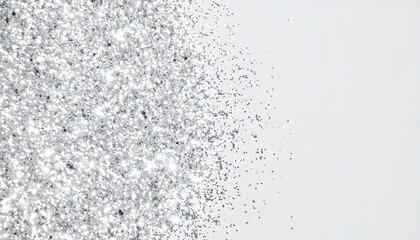 Fototapeta premium パーティやクリスマス、白銀の世界イメージ 高級感あるキラキラ輝くシルバーのラメテクスチャ背景