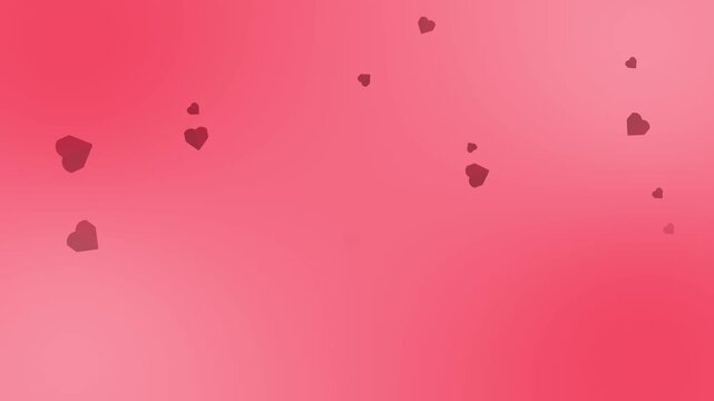 Pink Valentines Hearts Paper Shape Animation Looping Video