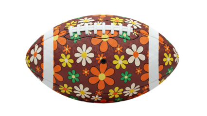 Brown Football with Retro Floral Pattern