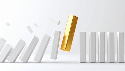 Golden opportunity standing out from the crowd concept