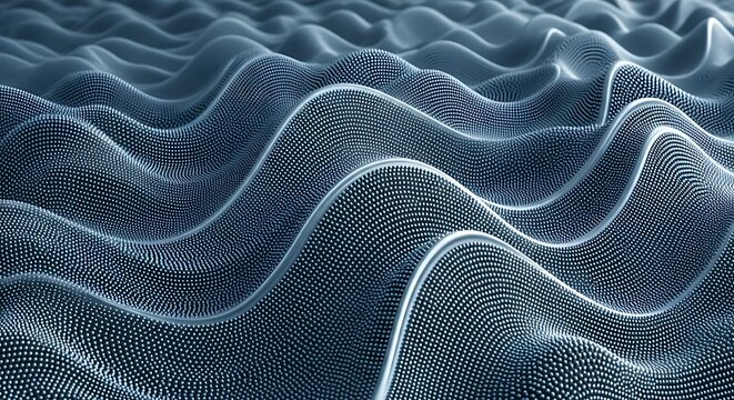 Subtle Flowing Waves Formed by Minimalist Dots Across a Diminished Surface