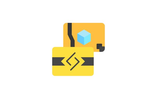 Card Style Flat Animation 2D Cartoon 4K Video with credit card and member card. Relate To Product Offering, Marketing, Commerce And Shopping. Editable On Transparent Background Alpha Channel.
