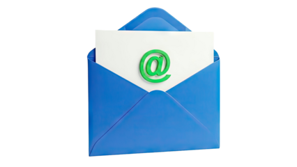 Blue Envelope with Green At Symbol